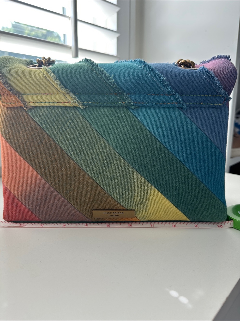 Stunning Kurt Geiger Kensington handbag in multi color denim. - Picture 4 of 13
